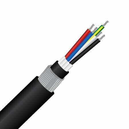 4 Core + Earth (5G), 35.0mm², TCW, XLPE 90°C, SWA, 0.6/1KV, Circular TPS Cable (MASCPX5G35.0SWA)
