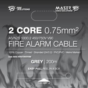 2 Core, 0.75mm², Tinned Copper, Fire Alarm Cable, Grey, 200M Box (B2C075FACTCWGY200BX) - Image 2