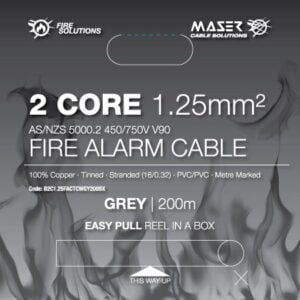 Alternative view of 2 Core, 1.25mm², Tinned Copper, Fire Alarm Cable, Grey, 200M Box (B2C125FACTCWGY200BX)