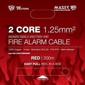 Alternative view of 2 Core, 1.25mm², Tinned Copper, Fire Alarm Cable, Red, 200M Box (B2C125FACTCWRD200BX)