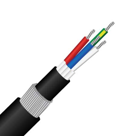 3 Core + Earth (4G), 6.0mm², TCW, PVC 90°C, SWA, 0.6/1KV, Circular TPS Cable (MASCP4G6.0SWA)