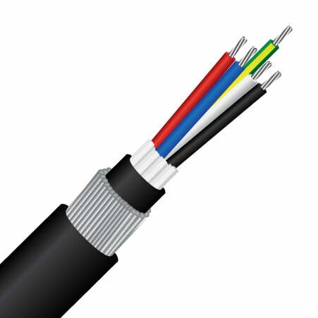 4 Core + Earth (5G), 4.0mm², TCW, PVC 90°C, SWA, 0.6/1KV, Circular TPS Cable (MASCP5G4.0SWA)