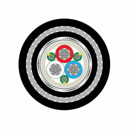 3 Core + 3xEarth (4G), 10.0mm², TCW, XLPE 90°C, Foil/Braid, SWA, 0.6/1KV, Variable Speed Drive Cable (MASVSD4G10.0SWA) - Image 2